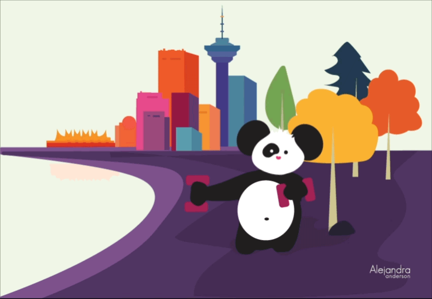 The original panda animation, drawn frame by frame.